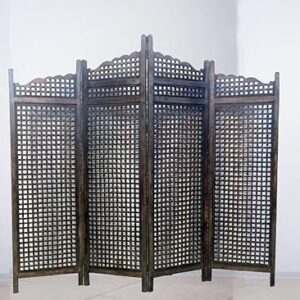 Rustic Wooden Picture Frame with Geometric Pattern, Table Photo Display, Brown