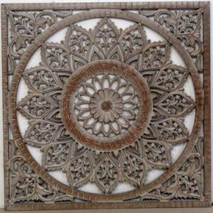 Wooden Handicraft Wall Panel | Wall Mounted | Wall D? cor | Wall Panel | Wall Frame | Hallway | Grey with Brown Shadding (Size ? 36×36 Inch)